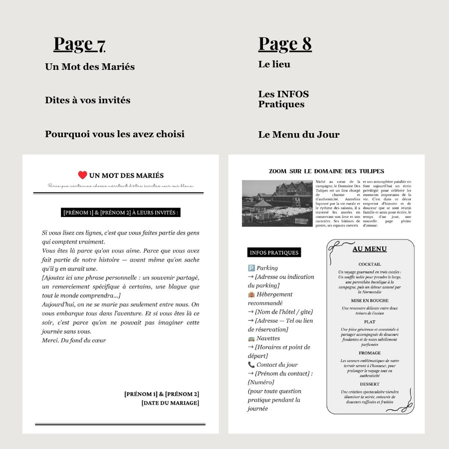 les pages gazettes des mariés