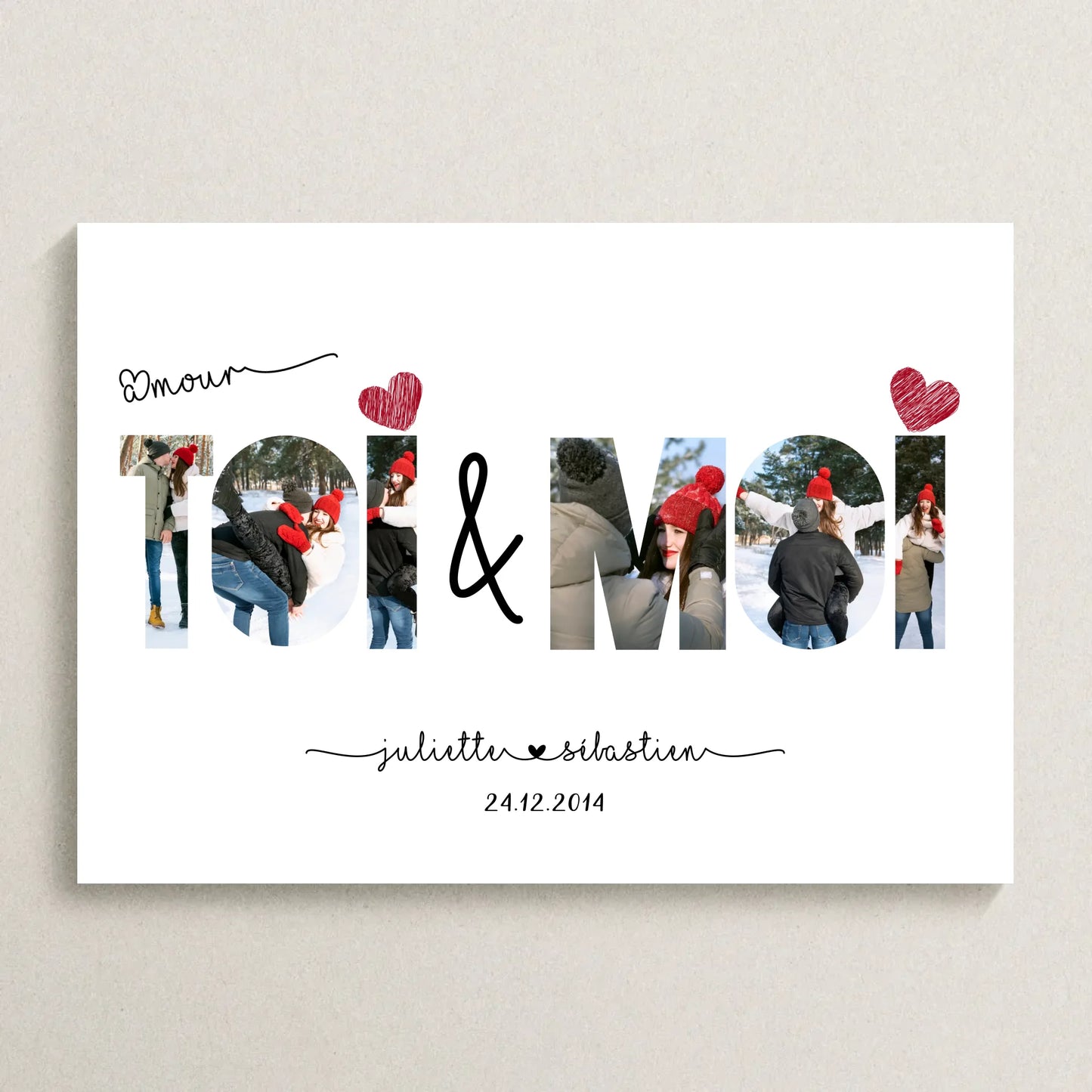Affiche Personnalisée Couple Toi & Moi Horizontale