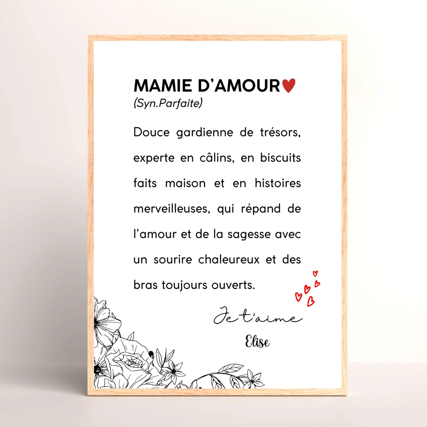Cadre Mamie Personnalisé Définition - cadeau mamie personnalisé