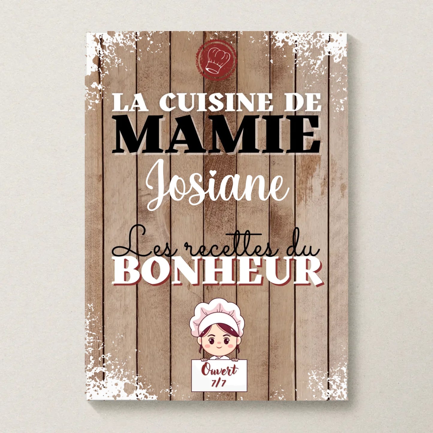 Affiche Mamie personnalisée - La cuisine de Mamie avec prénom