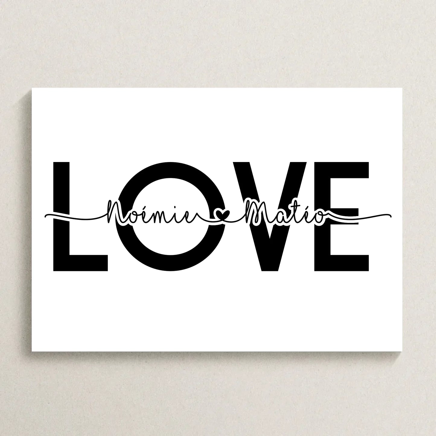 Affiche Couple personnalisée Mot et Prénoms - Cadeau couple personnalisé