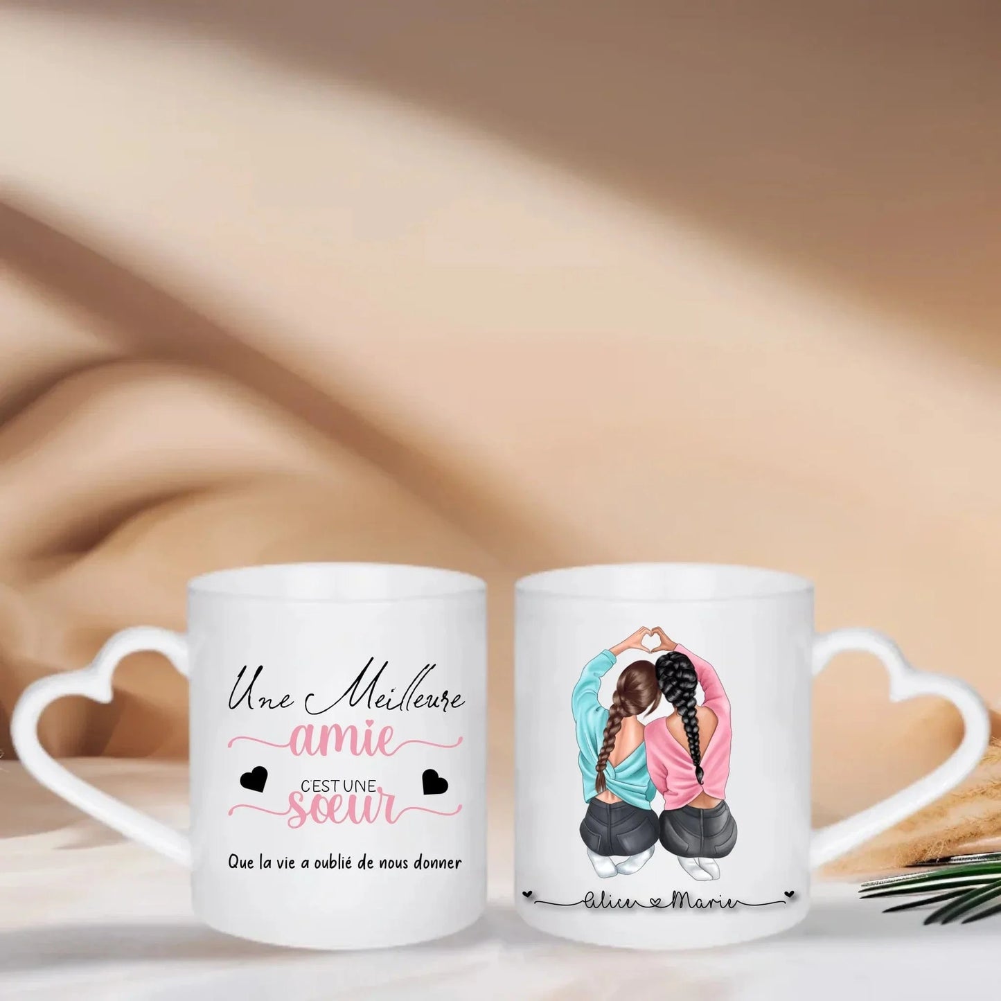 Cadeau meilleure amie - Mug Cœur Meilleure Amie personnalisé