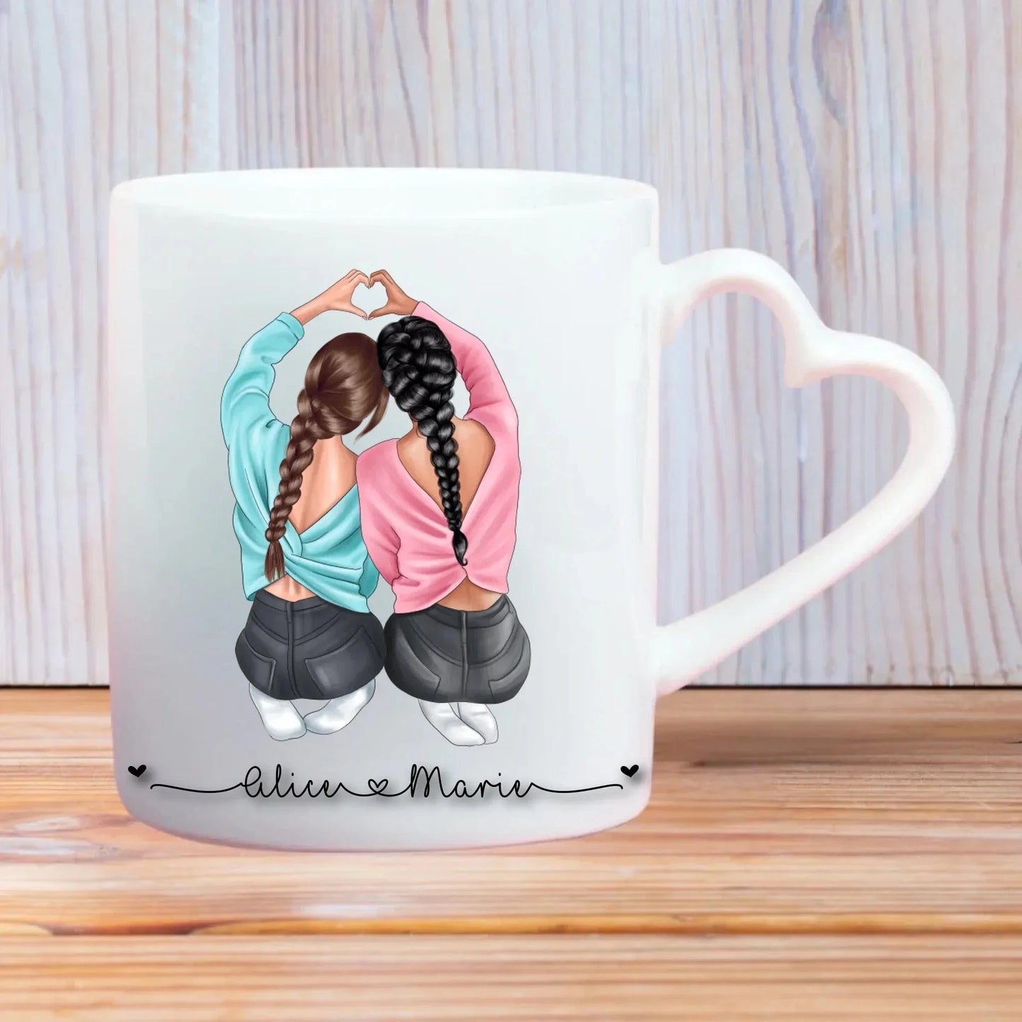 Cadeau meilleure amie - Mug Cœur citation meilleure Amie personnalisé