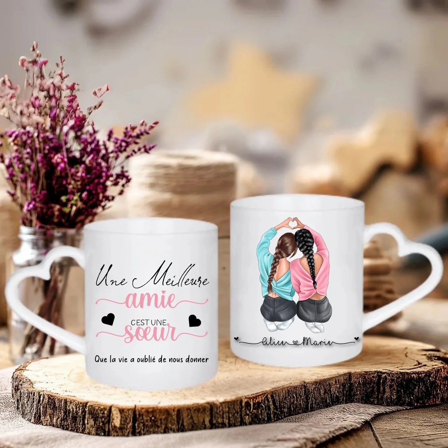 Cadeau meilleure amie - Tasse Cœur Meilleure Amie personnalisé