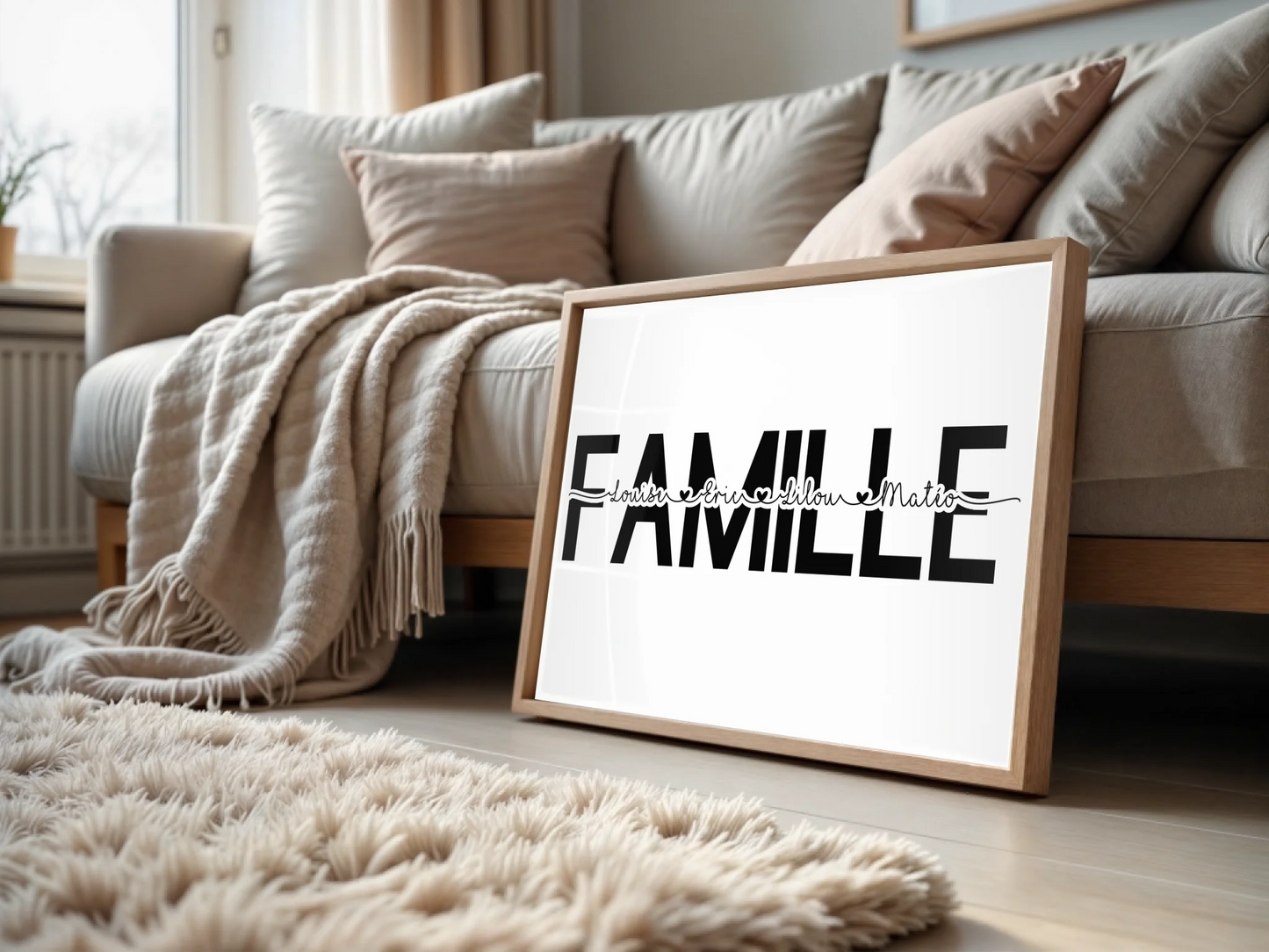 Affiche personnalisée - Famille MOT avec prénoms