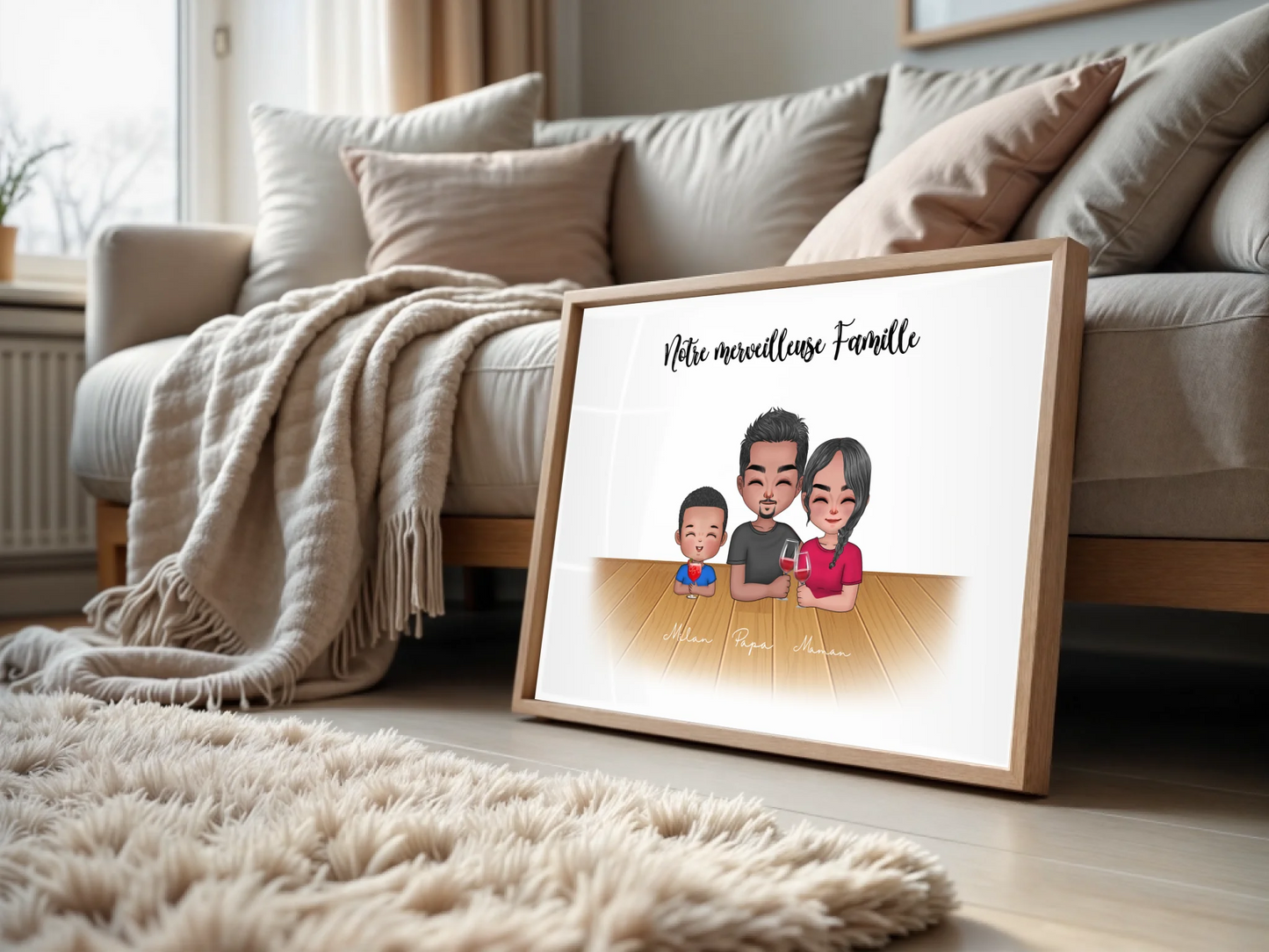 Affiche personnalisée - Famille CHIBIPlume Revedor