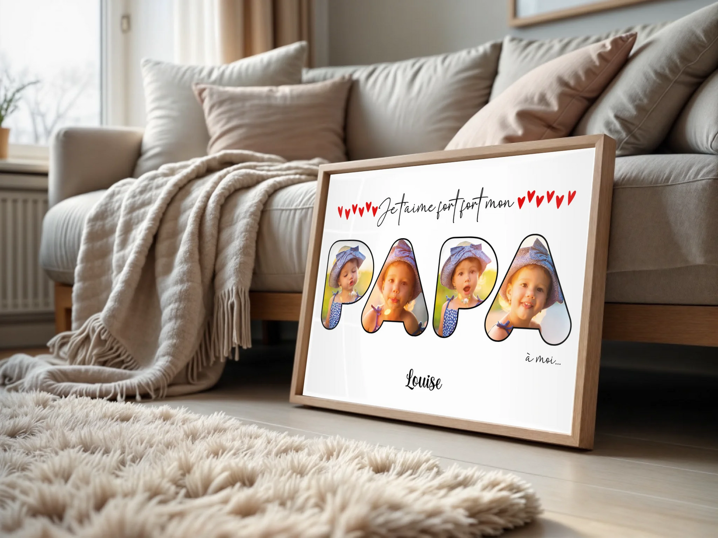 Affiche personnalisée - Mot Papa avec PhotosPlume Revedor
