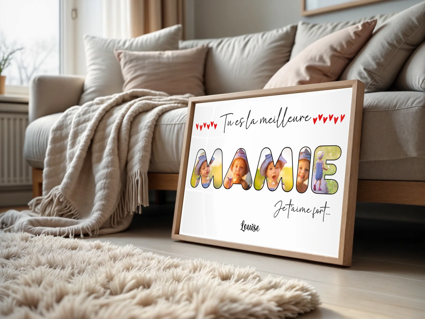 Affiche personnalisée - Mot Mamie avec PhotosPlume Revedor