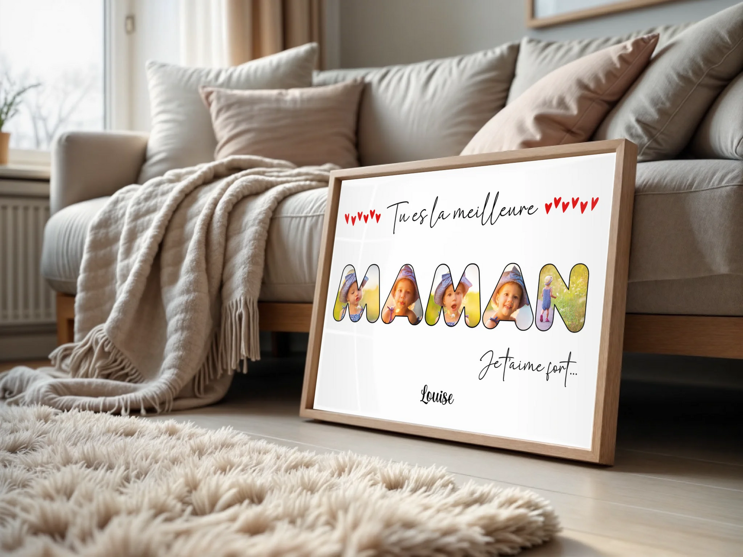 Affiche personnalisée - Mot Maman avec photosPlume Revedor