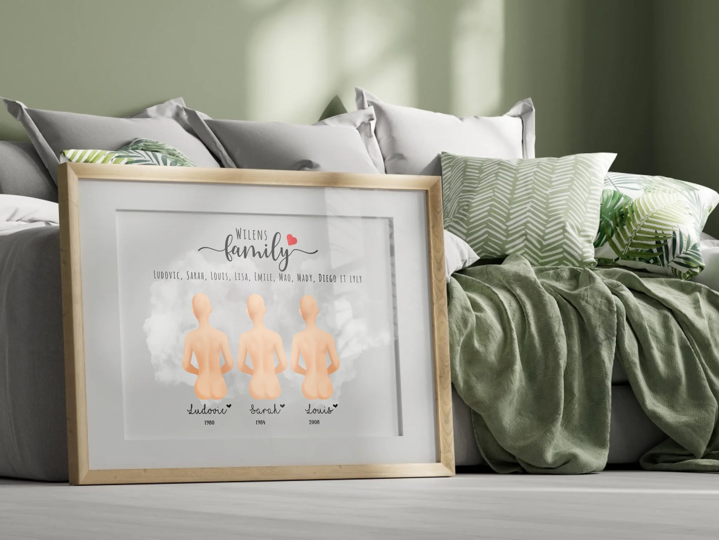 Affiche Personnalisée Portrait de Famille Assis de dosPlume Revedor
