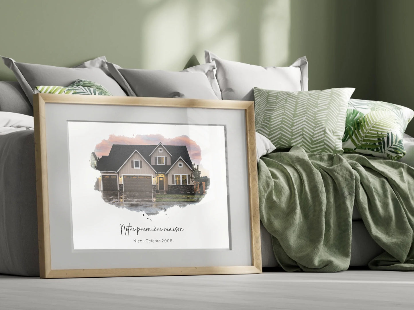 Affiche personnalisée - Maison Aquarelle à partir d'une photo - idée cPlume Revedor