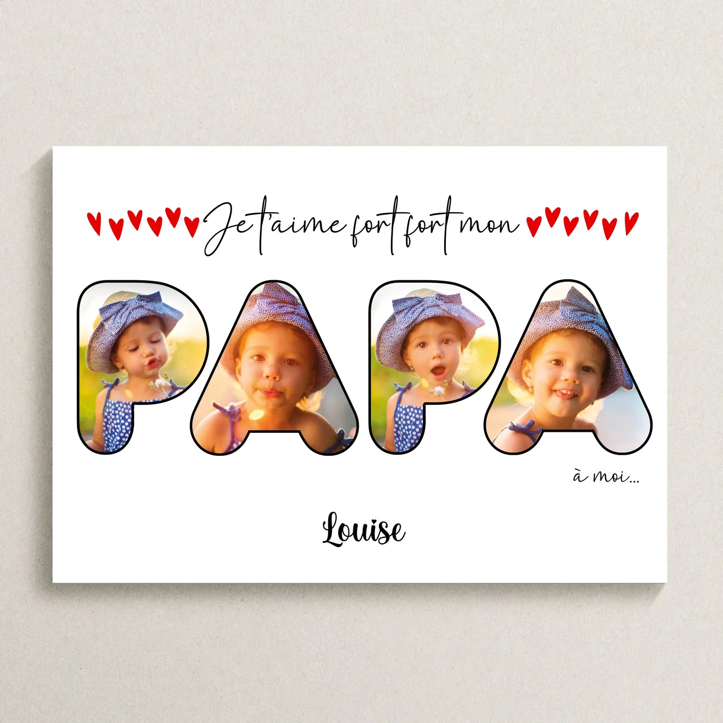 Affiche personnalisée - Mot Papa avec PhotosPlume Revedor
