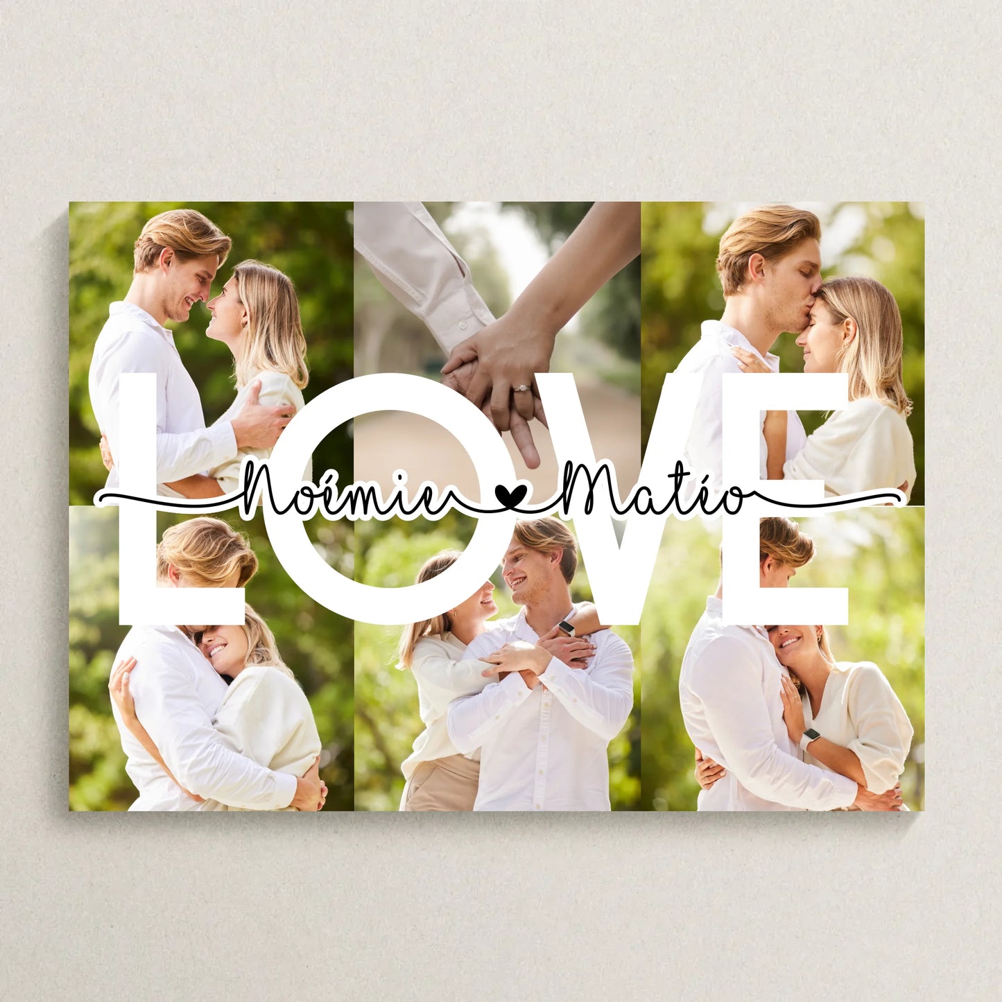 Affiche personnalisée Couple MOT Photos Mot et Prénoms - Cadeau personPlume Revedor