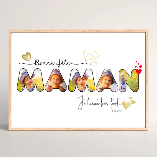 Affiche personnalisée - Maman - Bonne fête MamanPlume Revedor