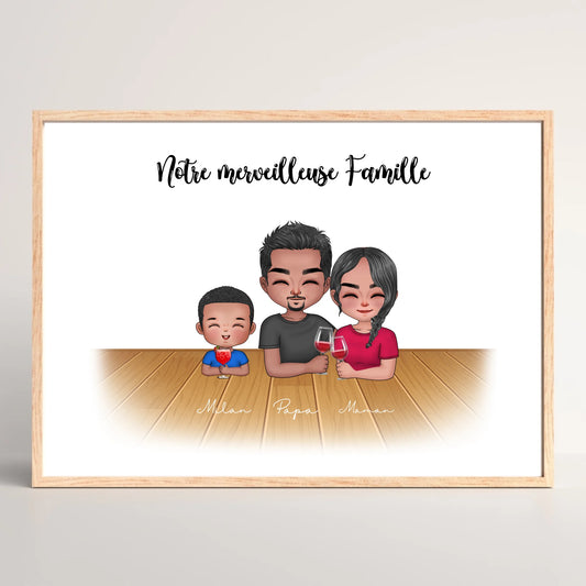 Affiche personnalisée - Famille CHIBIPlume Revedor