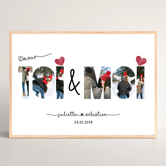 Affiche Personnalisée Couple Toi & Moi HorizontalePlume Revedor