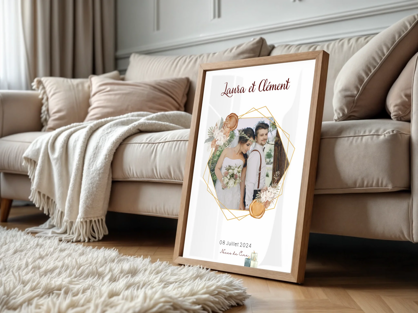 Affiche Personnalisée - Noces de Cire - Cadeau anniversaire de Mariage