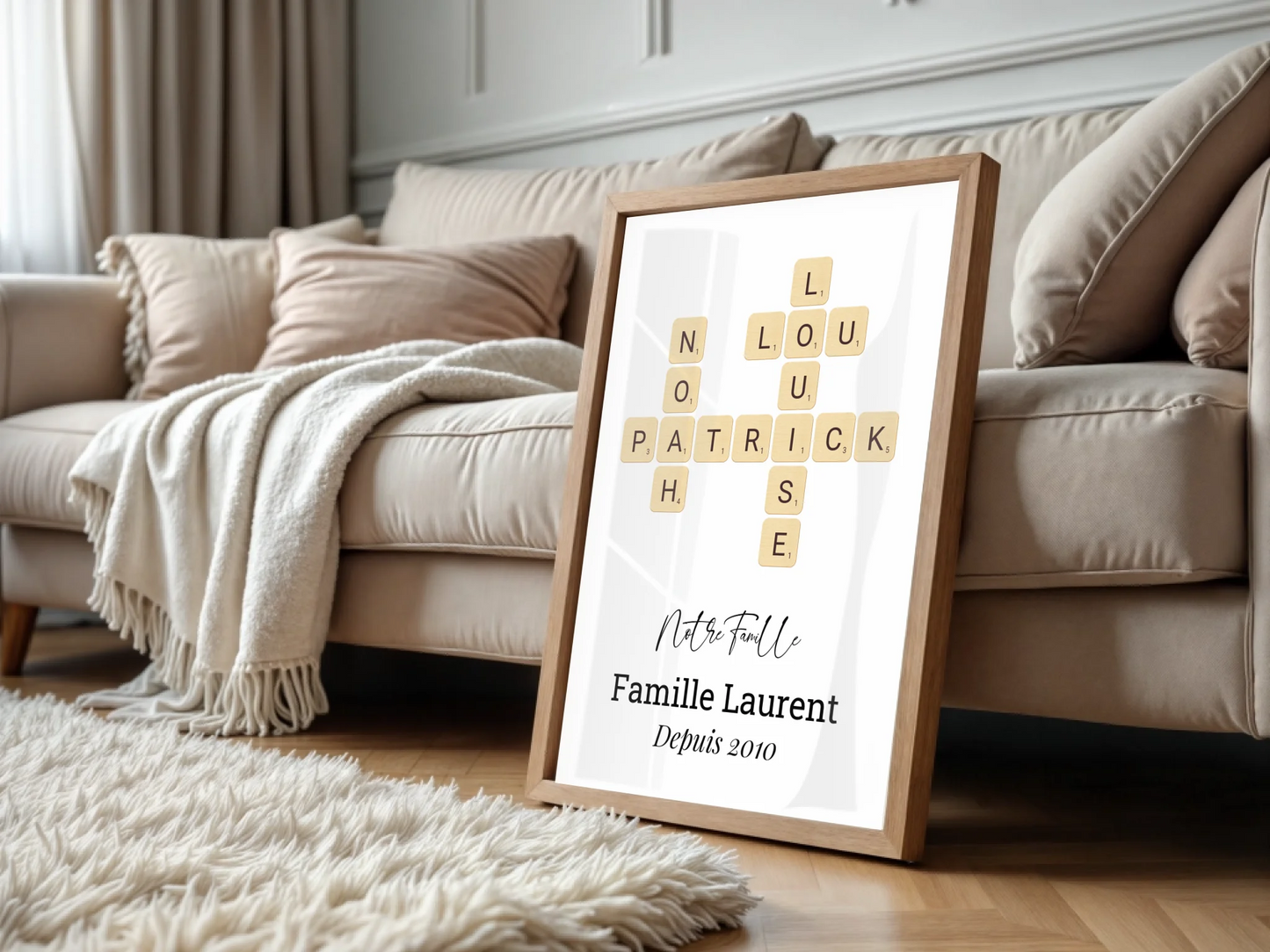 Affiche Personnalisée Famille Scrabble