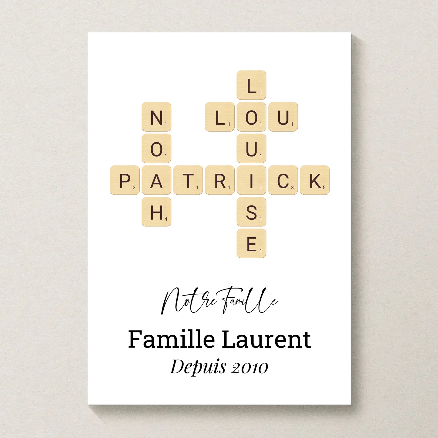Affiche Personnalisée Famille Scrabble