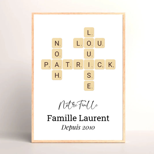 Cadre Personnalisé Famille Scrabble