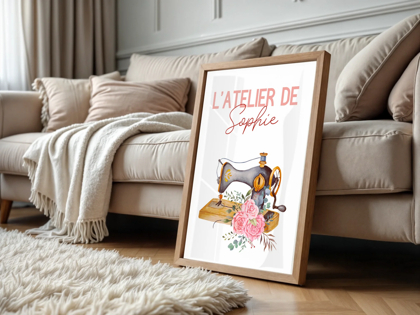 Affiche personnalisée - Couture Machine à coudre - Atelier de couturePlume Revedor