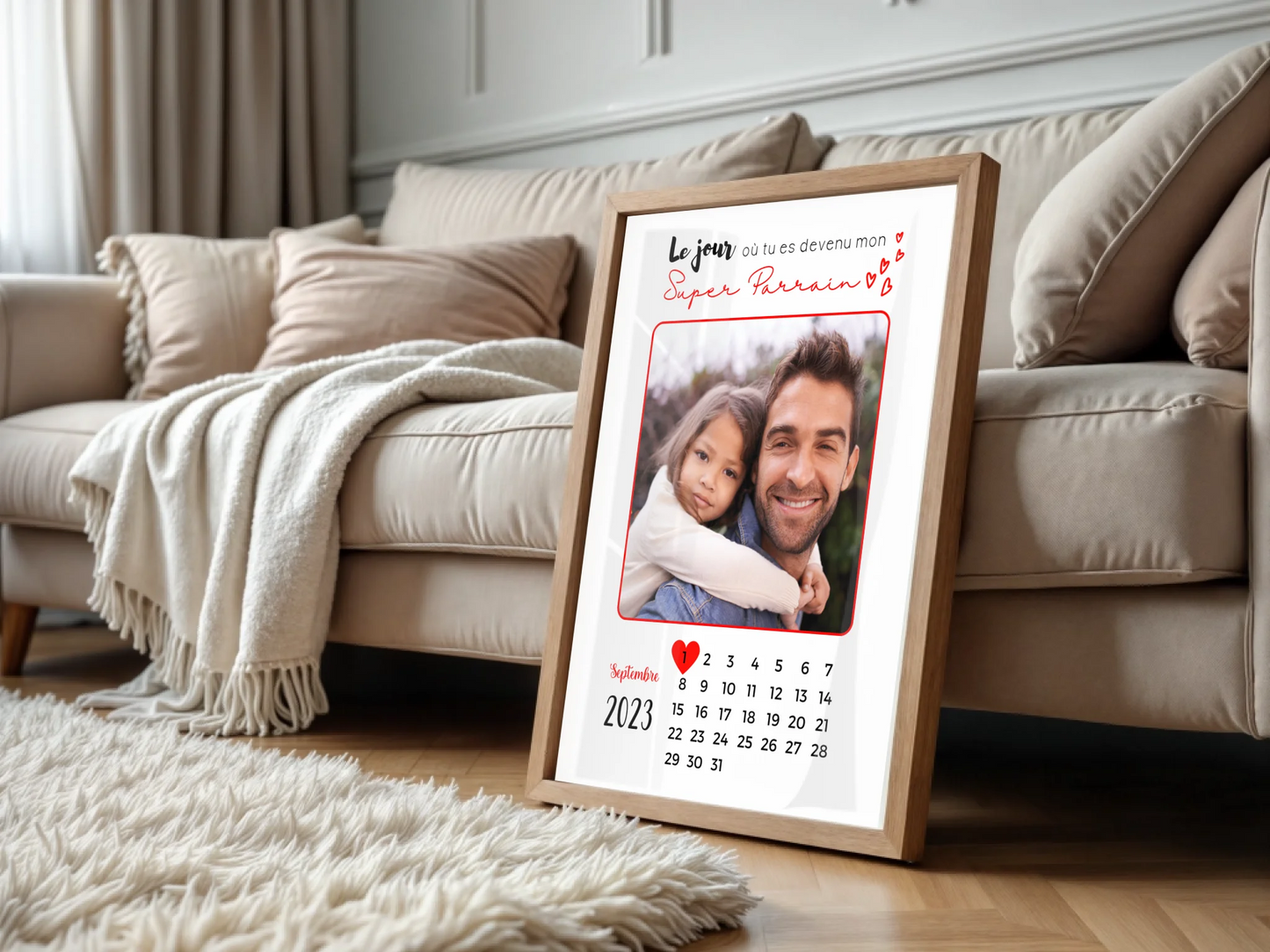 Affiche personnalisée - Parrain ou Marraine Calendrier avec photo - CaPlume Revedor