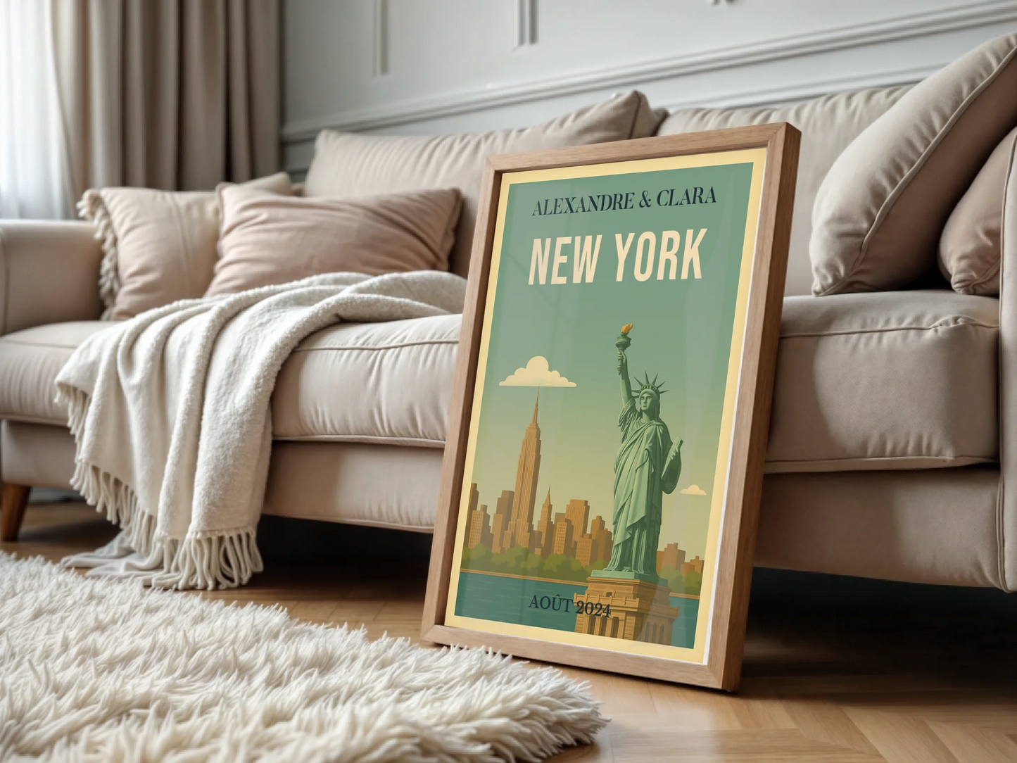 Affiche personnalisée New York – Statue de la Liberté vintagePlume Revedor