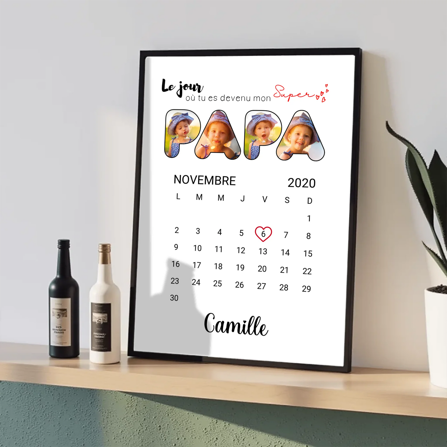 Affiche personnalisée Lettres Papa Photos CalendrierPlume Revedor