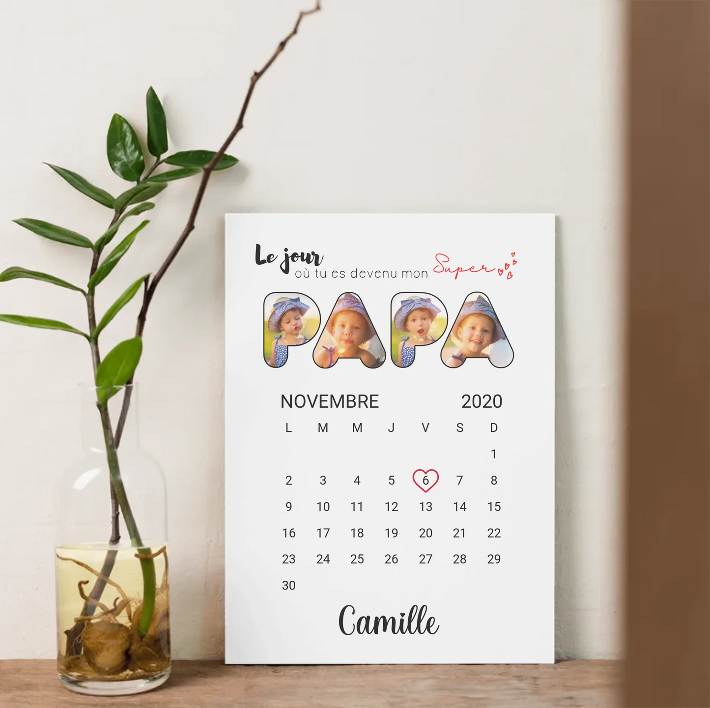 Affiche personnalisée Lettres Papa Photos CalendrierPlume Revedor