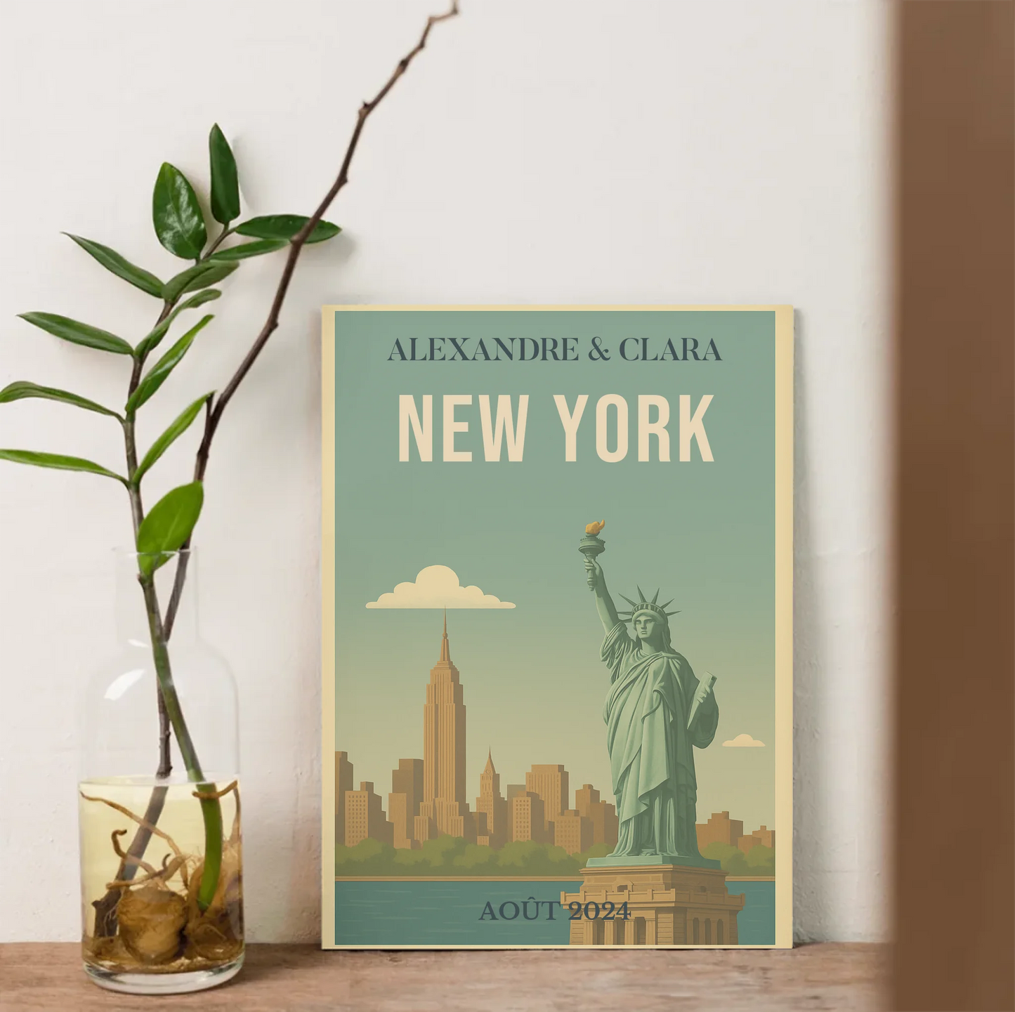 Affiche personnalisée New York – Statue de la Liberté vintagePlume Revedor