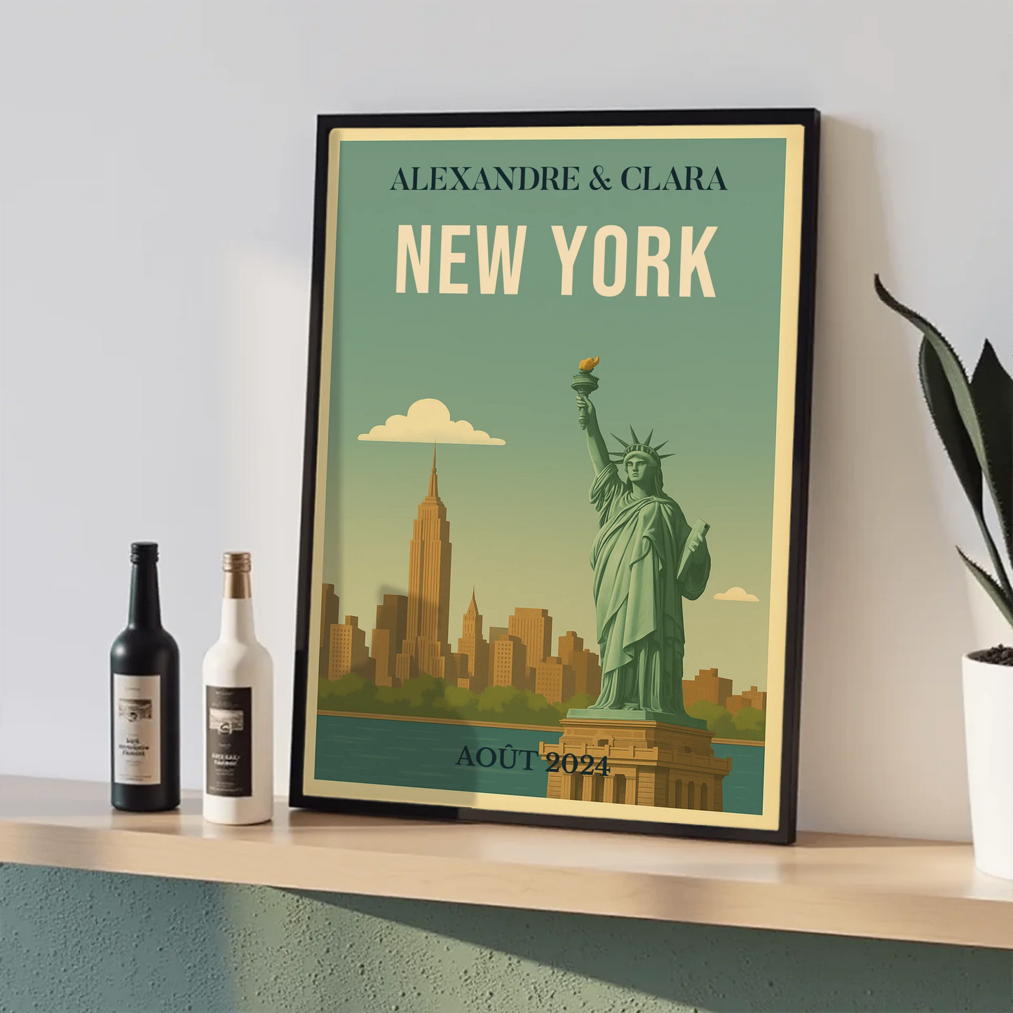 Affiche personnalisée New York – Statue de la Liberté vintagePlume Revedor