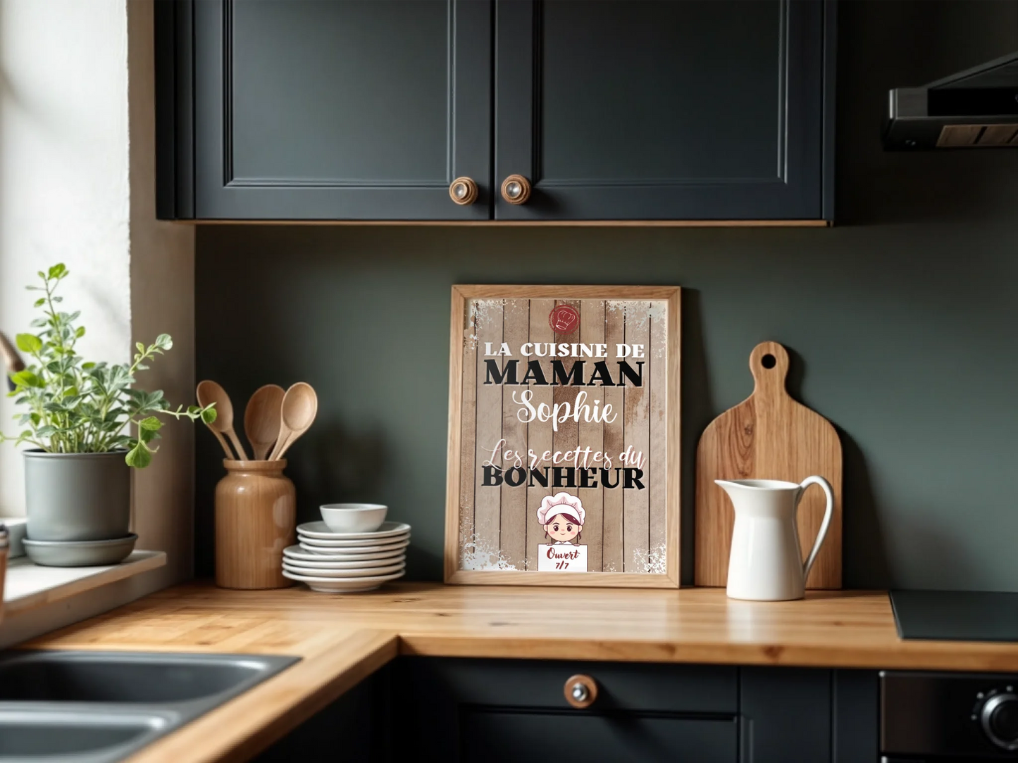 Affiche personnalisée - La cuisine de Maman avec prénomPlume Revedor