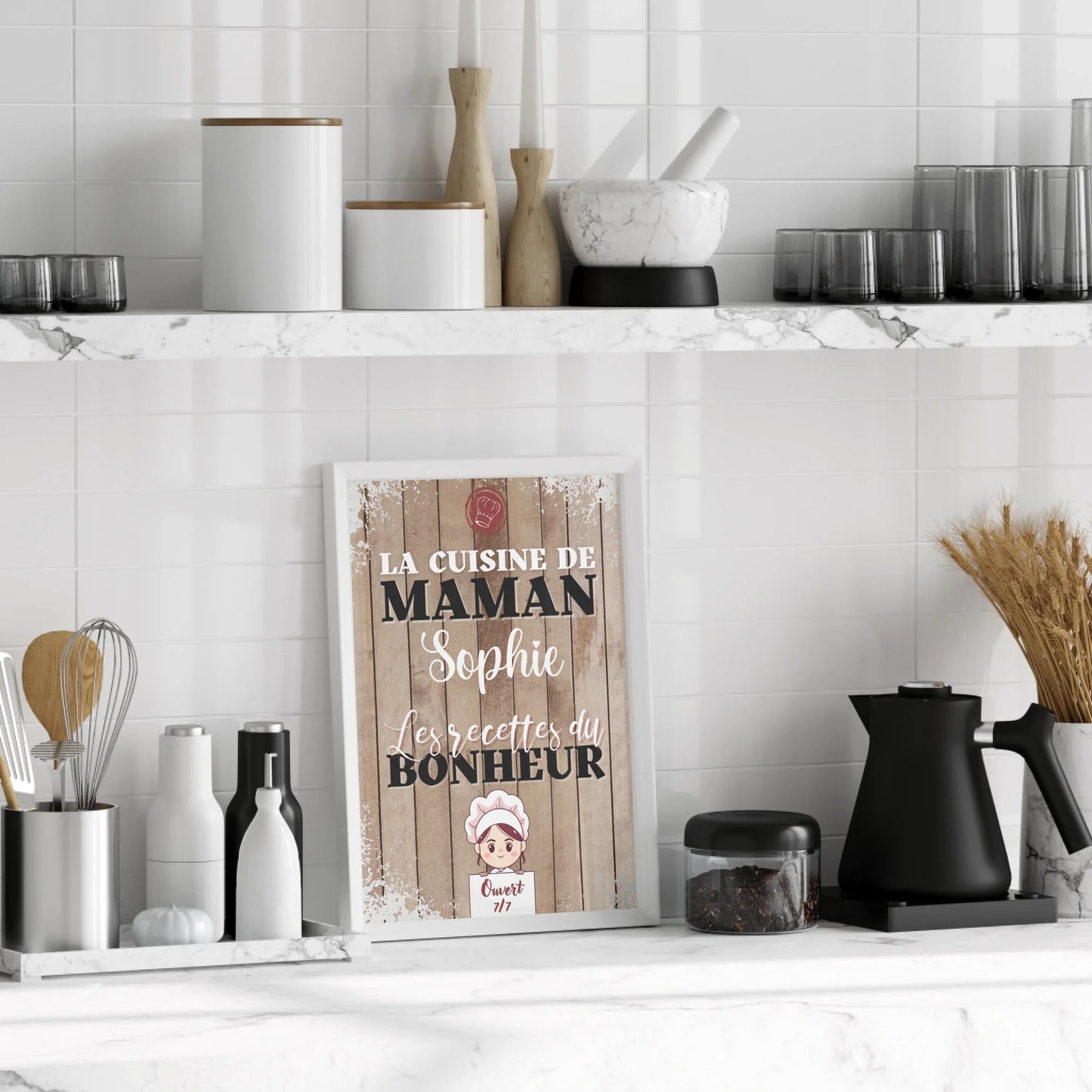 Affiche personnalisée - La cuisine de Maman avec prénomPlume Revedor