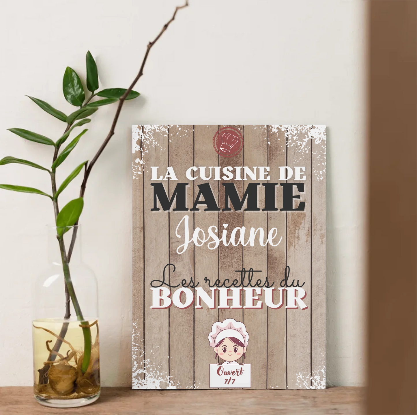 Affiche Mamie personnalisée - La cuisine de Mamie avec prénomPlume Revedor
