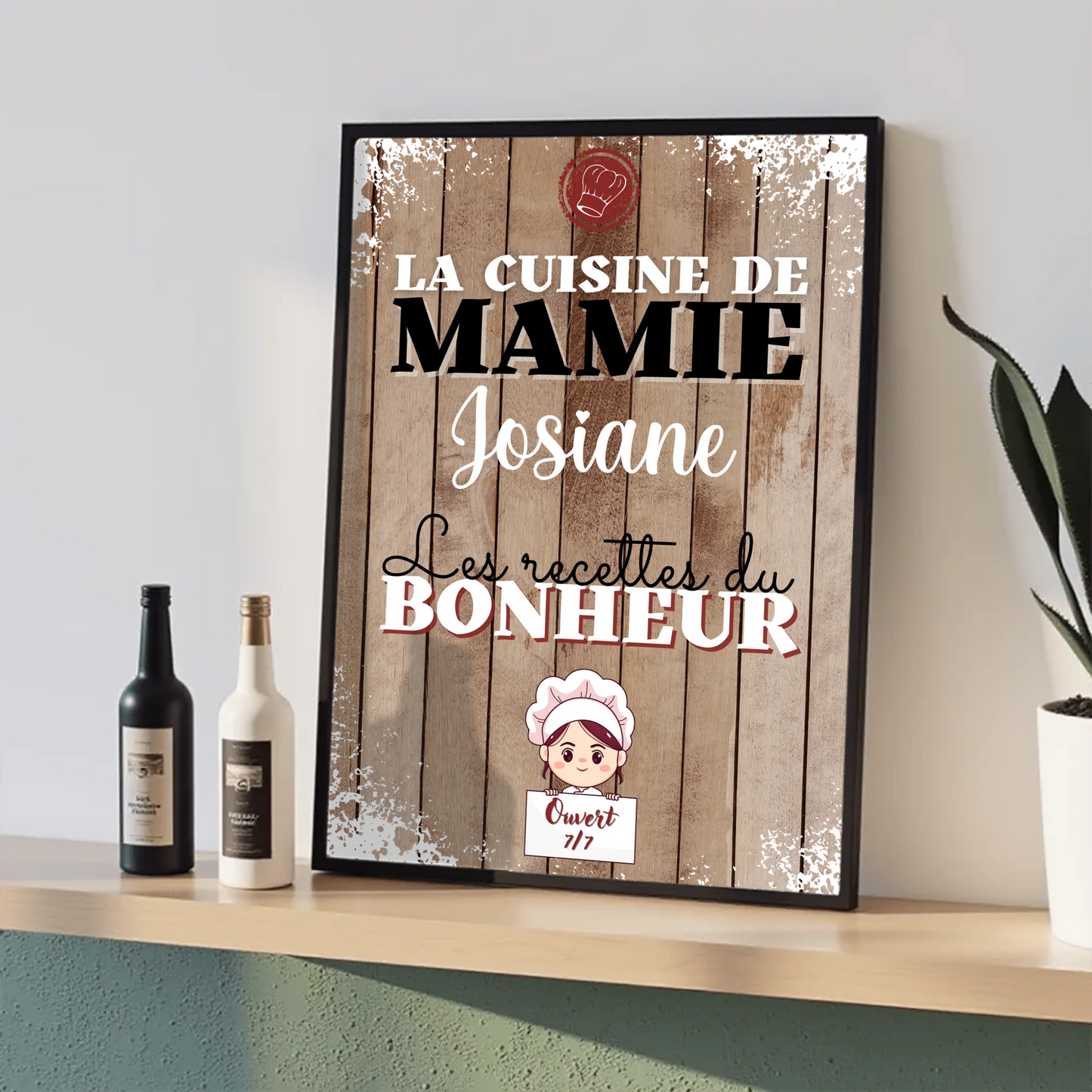 Affiche Mamie personnalisée - La cuisine de Mamie avec prénomPlume Revedor