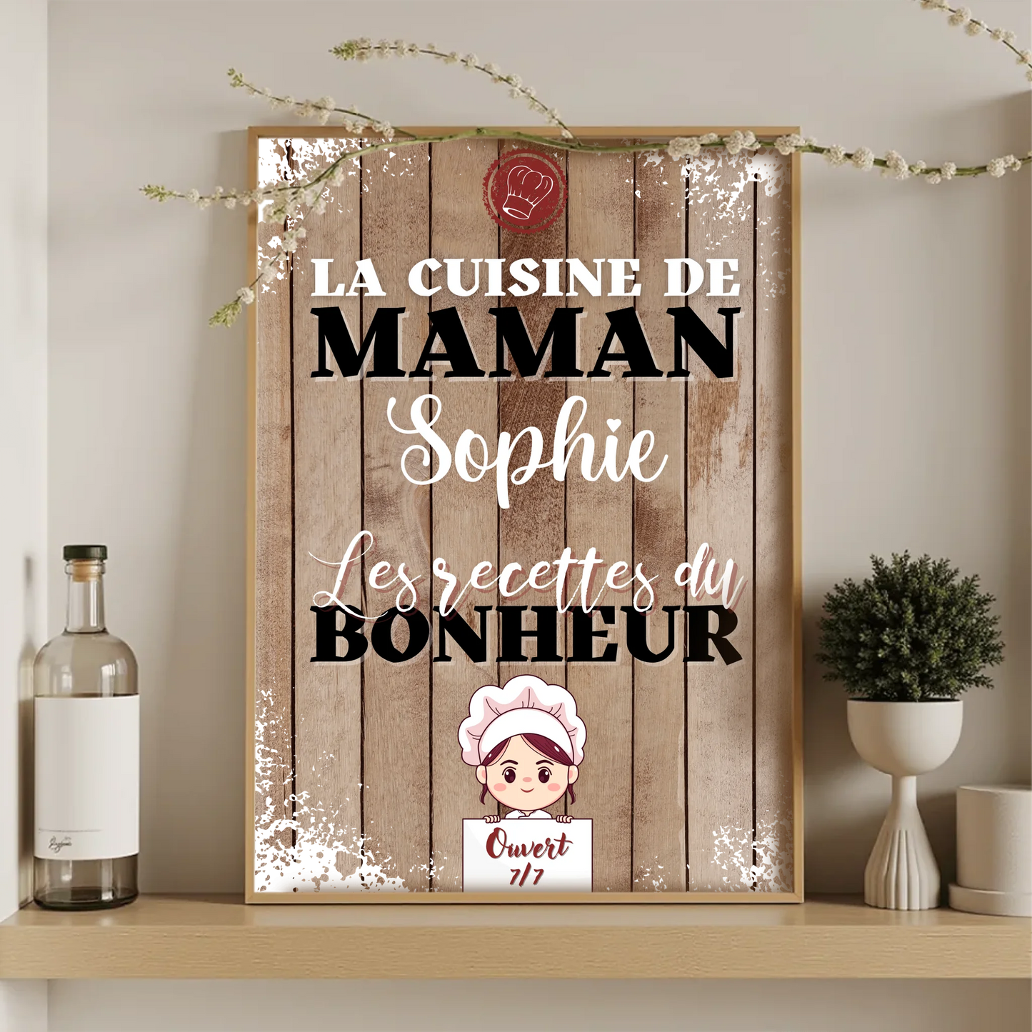 Affiche personnalisée - La cuisine de Maman avec prénomPlume Revedor