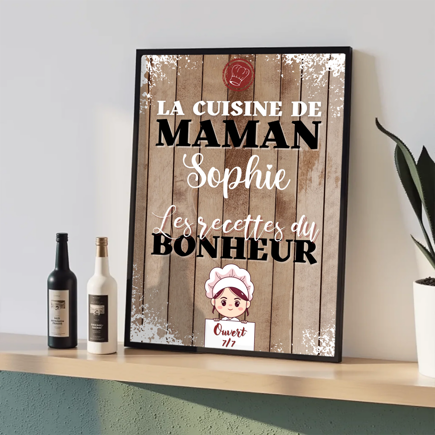 Affiche personnalisée - La cuisine de Maman avec prénomPlume Revedor