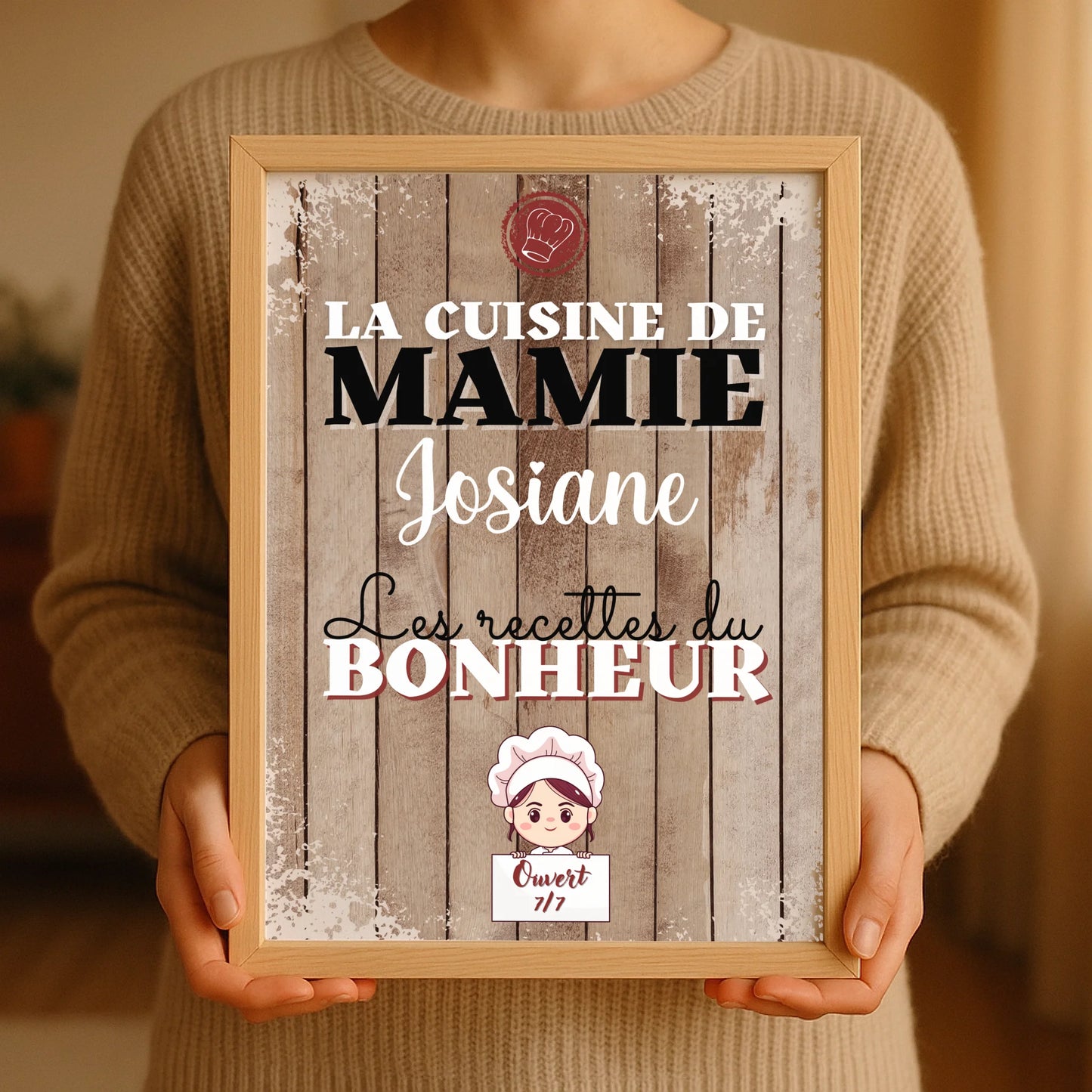 Affiche Mamie personnalisée - La cuisine de Mamie avec prénomPlume Revedor
