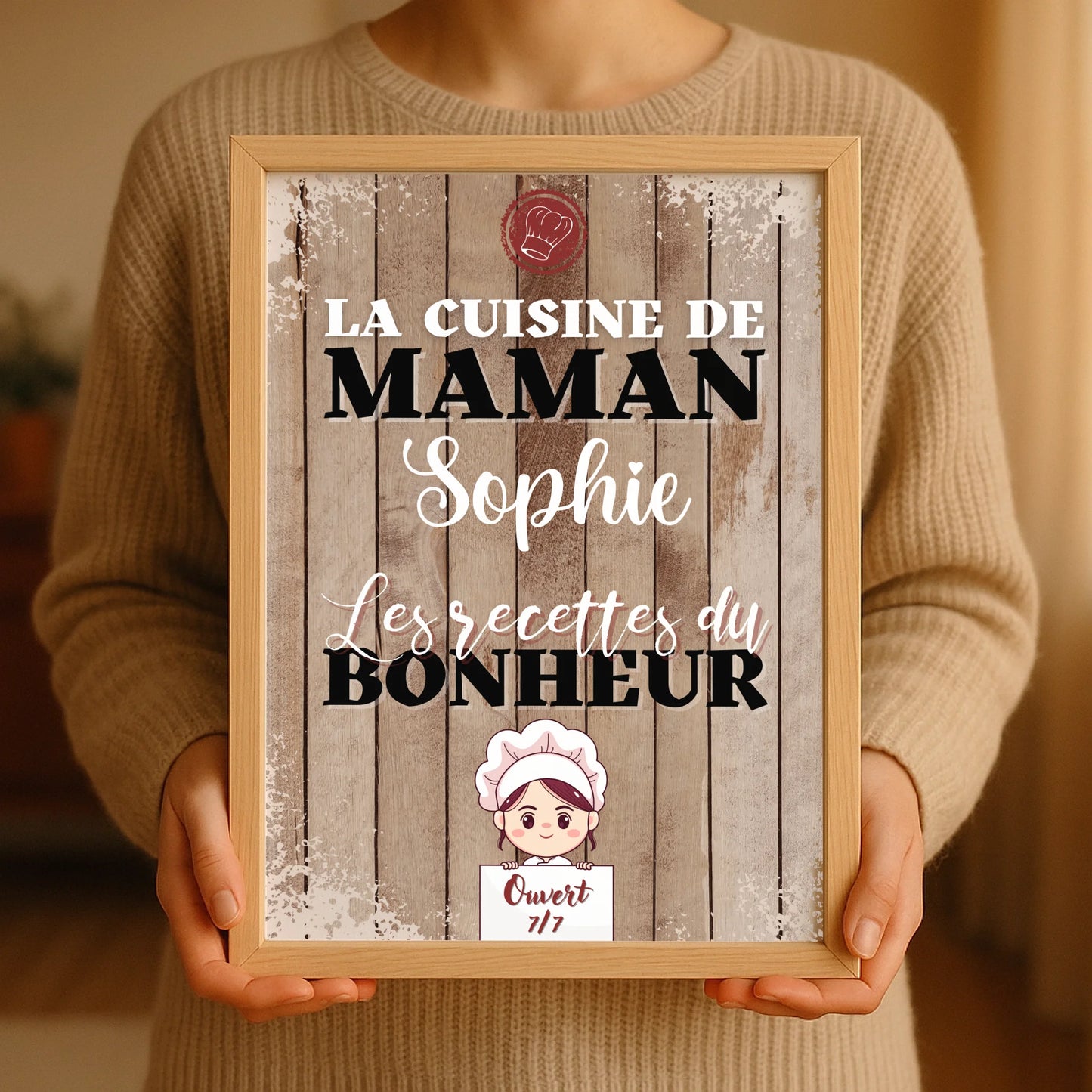 Affiche personnalisée - La cuisine de Maman avec prénomPlume Revedor