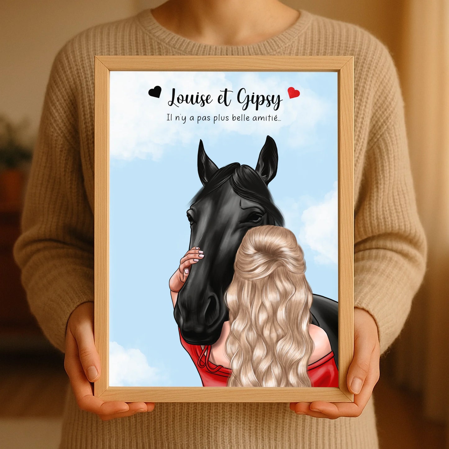 Affiche Femme & Cheval : Amitié Personnalisée - Cadeau ÉquitationPlume Revedor