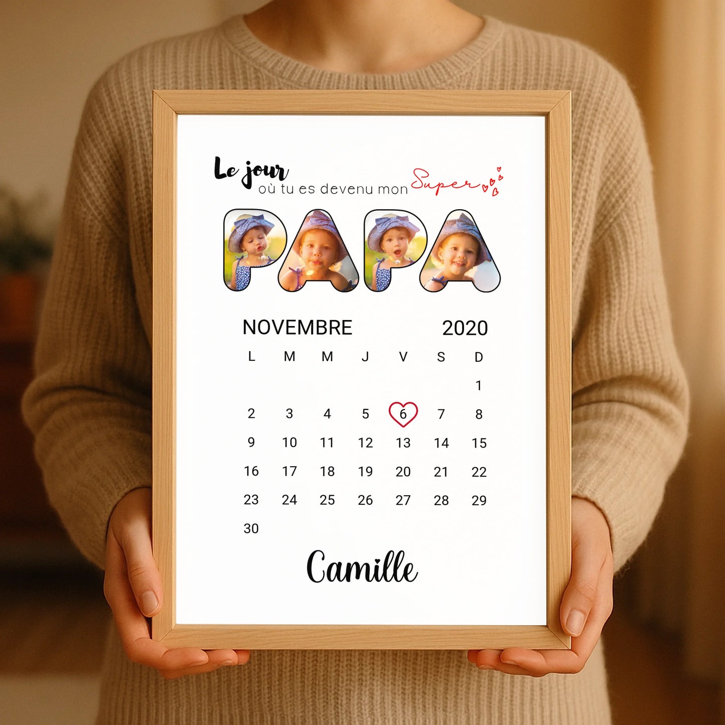 Affiche personnalisée Lettres Papa Photos CalendrierPlume Revedor