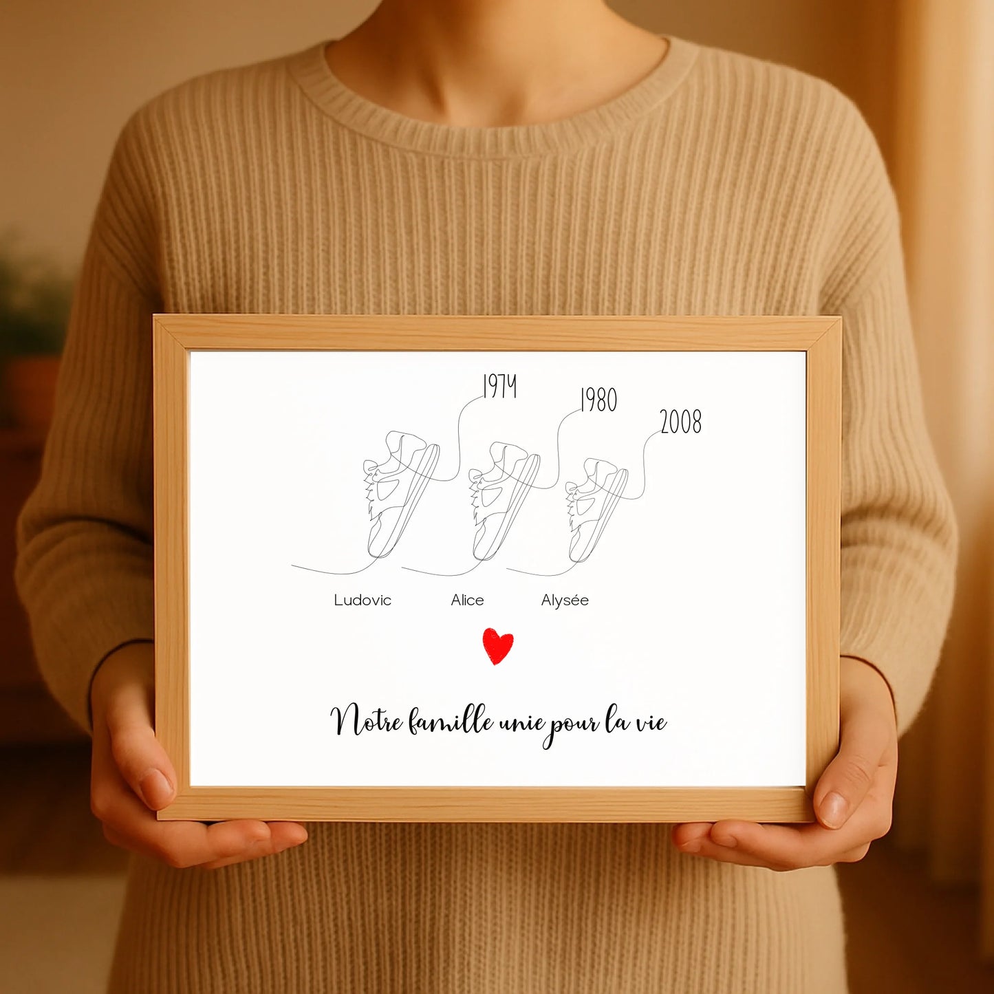 Affiche personnalisée Famille Baskets Line ArtPlume Revedor