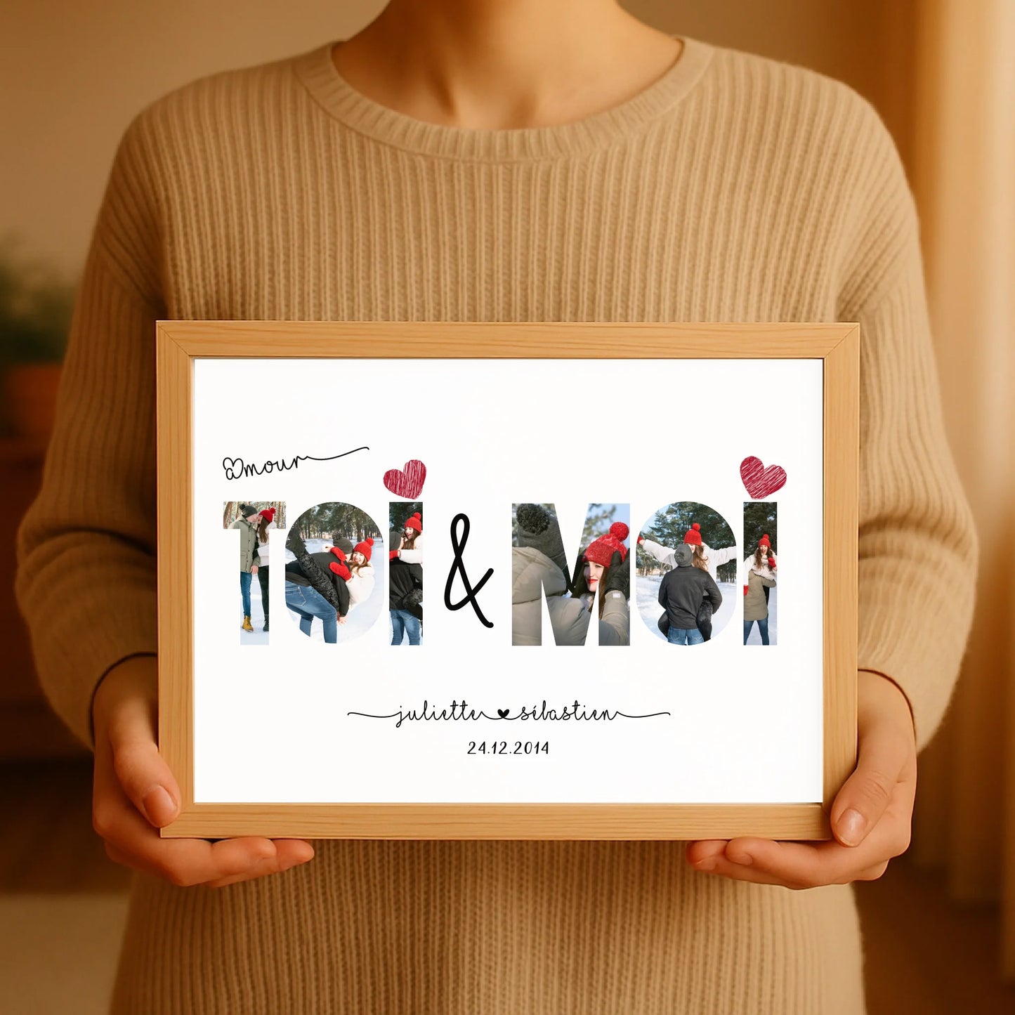 Affiche Personnalisée Couple Toi & Moi HorizontalePlume Revedor
