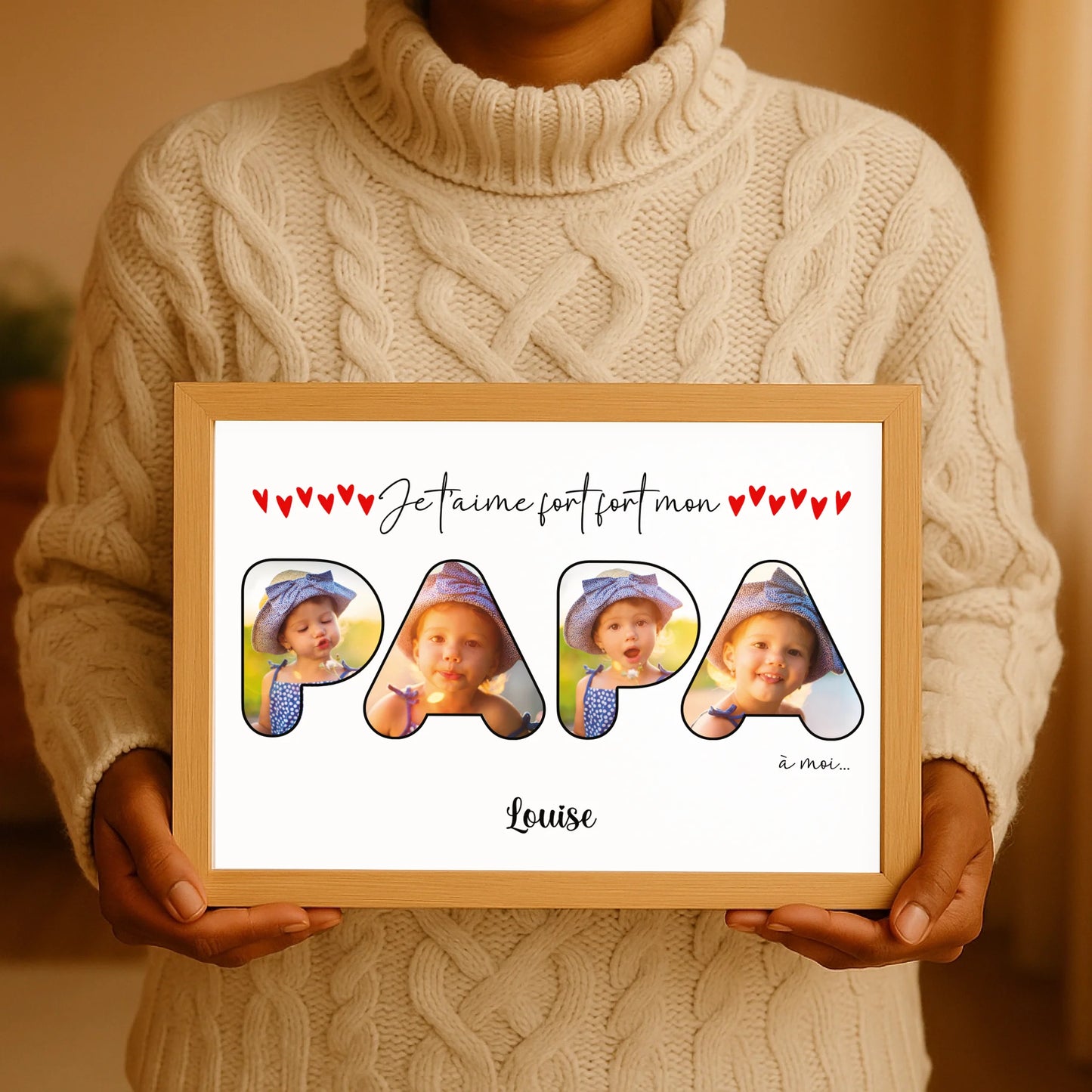 Affiche personnalisée - Mot Papa avec PhotosPlume Revedor