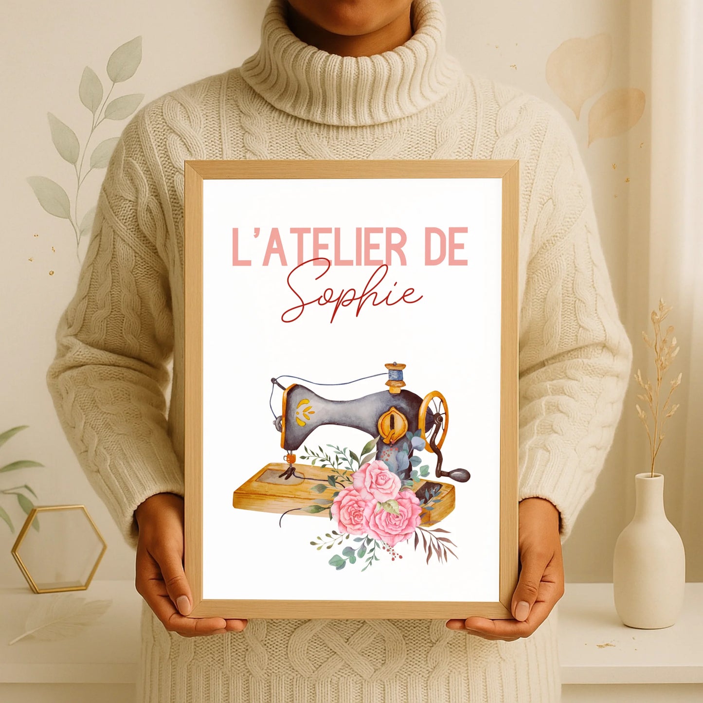 Affiche personnalisée - Couture Machine à coudre - Atelier de couturePlume Revedor