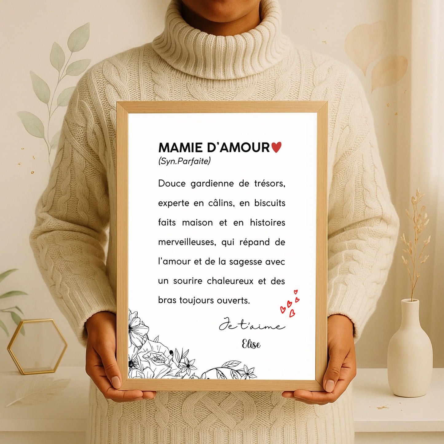 Affiche Personnalisée Mamie Définition - cadeau personnalisé mamiePlume Revedor