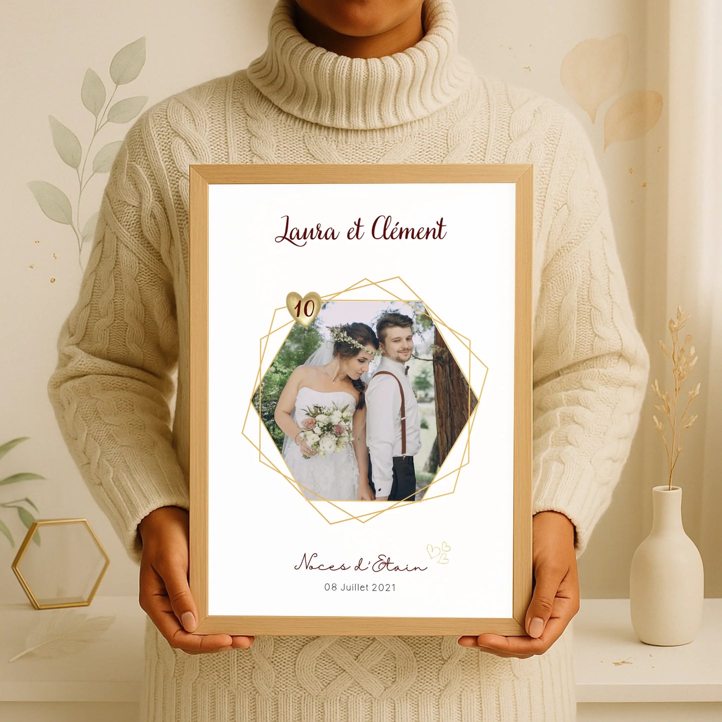 Affiche Personnalisée - Noces d'Etain - Cadeau Unique pour 10ème AnnivPlume Revedor