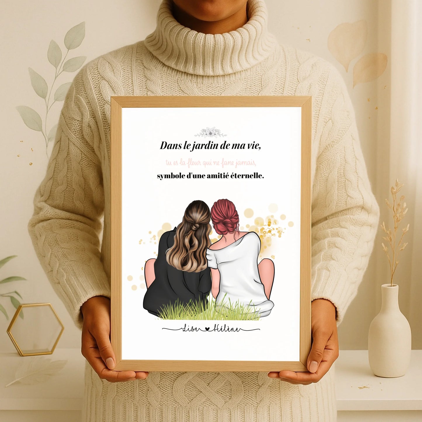 Affiche personnalisée Meilleure Amie - Cadeau personnalisé Meilleure APlume Revedor