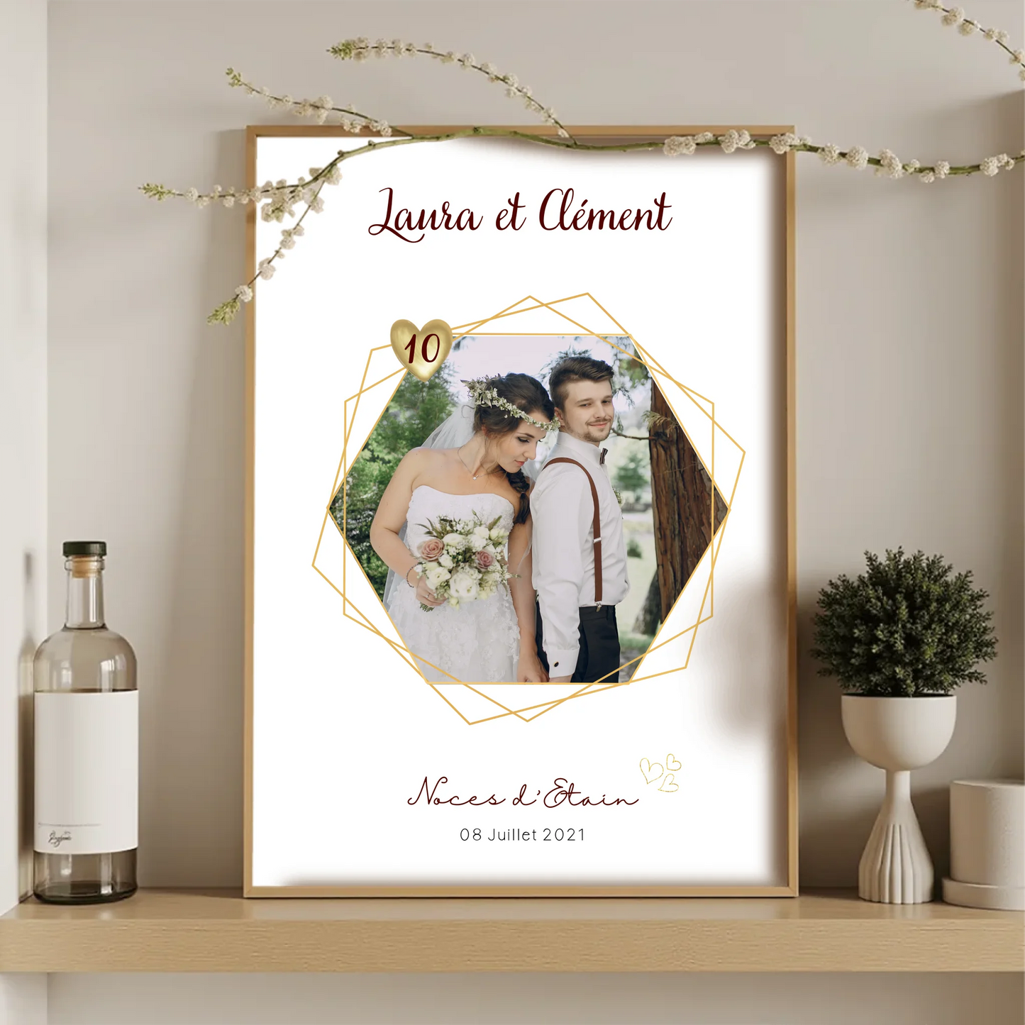 Affiche Personnalisée - Noces d'Etain - Cadeau Unique pour 10ème AnnivPlume Revedor