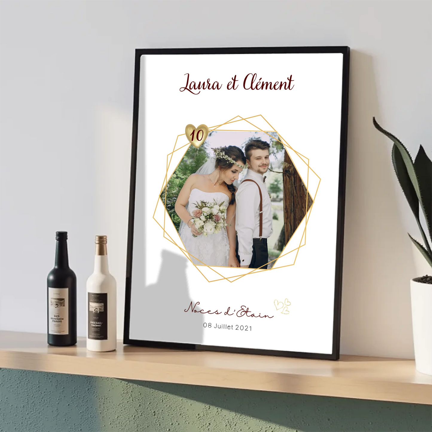 Affiche Personnalisée - Noces d'Etain - Cadeau Unique pour 10ème AnnivPlume Revedor